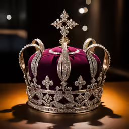 the tiara is adorned with diamonds and pearls