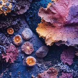 a very close up view of some pretty plants