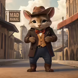 a character from a zoo with a sign in the background