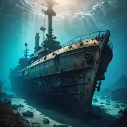 the large boat in the ocean under a wave