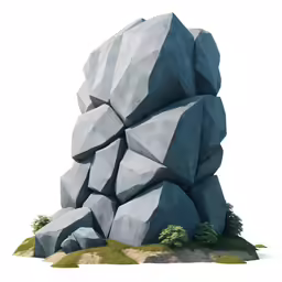 large boulders in a 3d - model environment