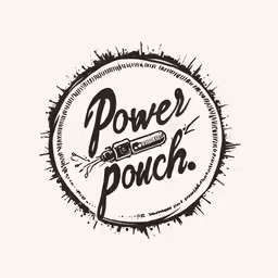 a white circle with the word power and punch in it