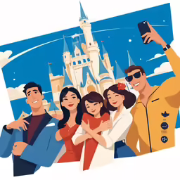 a couple taking a photo with their cell phone