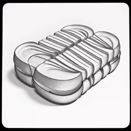 3d drawing of a sandwich sliced into smaller halves