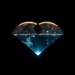 a diamond shaped like the earth seen from space