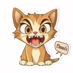 a cartoon cat that is yelling at someone
