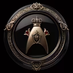 an emblem with a gold star wars insignia in the center