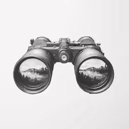 a pair of binoculars with trees in them