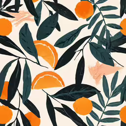 the design is very orange and green with oranges