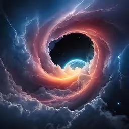 an artistic view of the earth inside a vortex