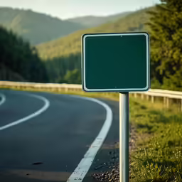a highway sign near the side of a hill