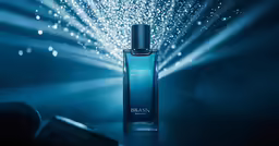 the new guda guda dark perfume is shown with rain streaming in the background