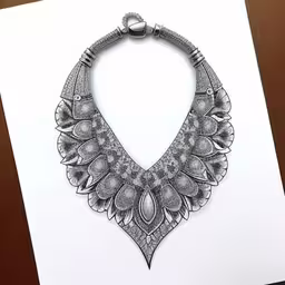 a picture of a silver necklace,a necklace on a sheet of paper with a white card