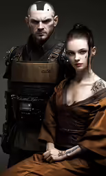 two people with tattoos pose next to each other