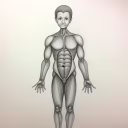an illustrated drawing of a man is shown,the man is drawing a man