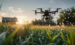 a close up of a remote controlled flying on a field