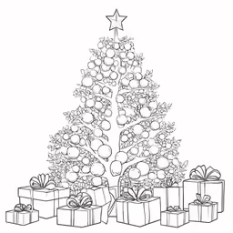 a christmas tree with presents underneath it
