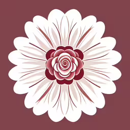 the floral motif is on a maroon background,a white and burgundy flower on a purple background