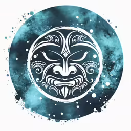 an abstract illustration of a blue watercolor circular avatar mask