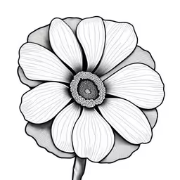 a flower is drawn with black and white ink,a black and white drawing of a flower