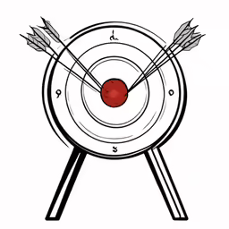 a dart and arrows in the center of a bulls eye target