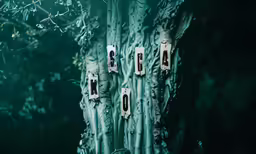 a tree that has three pieces of wood