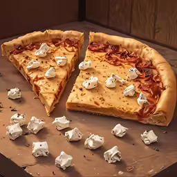 there is a pizza with many toppings on the table