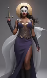 an image of a woman in costume holding a sword
