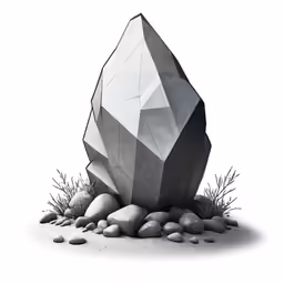a large stone sculpture on top of some rocks
