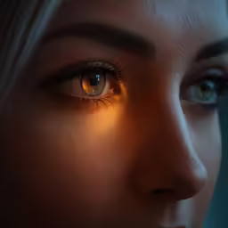 an image of a woman with big blue eyes