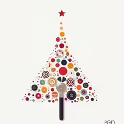 a picture of a christmas tree with circles and dots