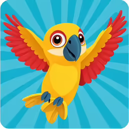 a cute yellow bird flying in the air