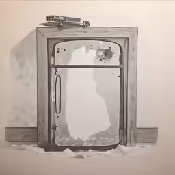 a drawing of a television that has a remote in it