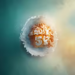 the digital artwork shows an orange piece in the water