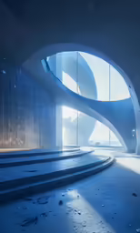 an abstract structure in front of the light coming through the window