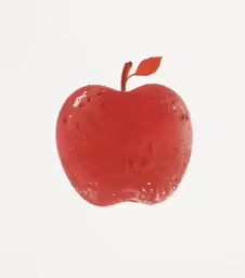 an apple with water drops on the top of it