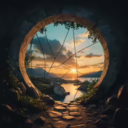 a small hole sitting in the side of a hill
