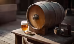 there is a glass of beer on a table