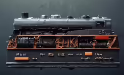 the engine of an old locomotive