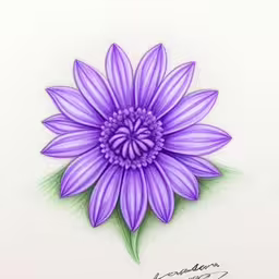 this is a drawing of a purple flower