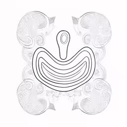 a drawing with a swirly frame around the bottom