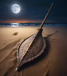 an image of a boat on the beach,a wooden boat with a rope tied to it