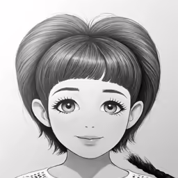 an image of a cartoon girl with big eyes and hair