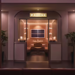 the dining area at the dining table with candles on the wall