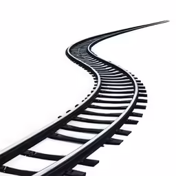 an abstract photograph of a train track that looks like it is going across the sky