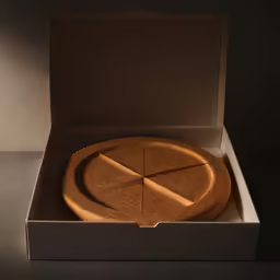 a piece of bread cake inside of a box