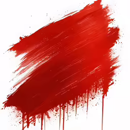 red brush strokes are drawn in the center