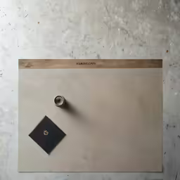 a black mouse rests on top of an art print