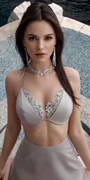 an image of a woman in formal wear wearing jewels