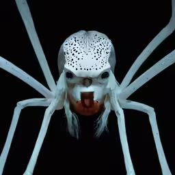 a large spider is sticking his tongue out